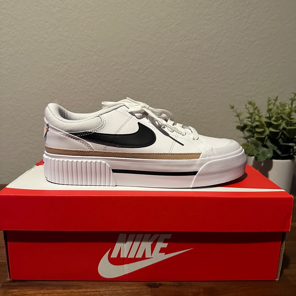 Nike Court Legacy Lift White Black Orange - Picture 5 of 8